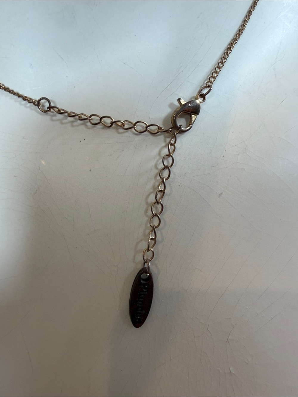 “M” Gold Bar Pendant Necklace - Minimal Women's Jewelry - Picture 2 of 2